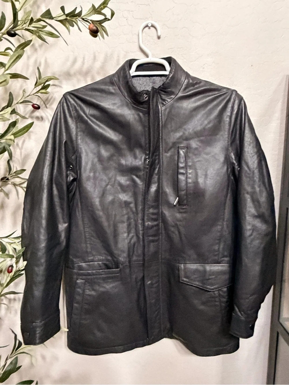 Missani Le Collezioni Men's Black Leather Jacket - Classic Zip Front - Picture 1 of 9
